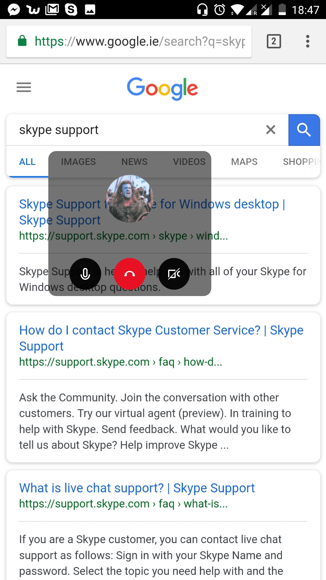 Skype support live chat
