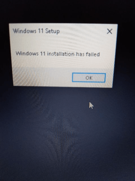 Windows 11 Installation Has Failed - Microsoft Community