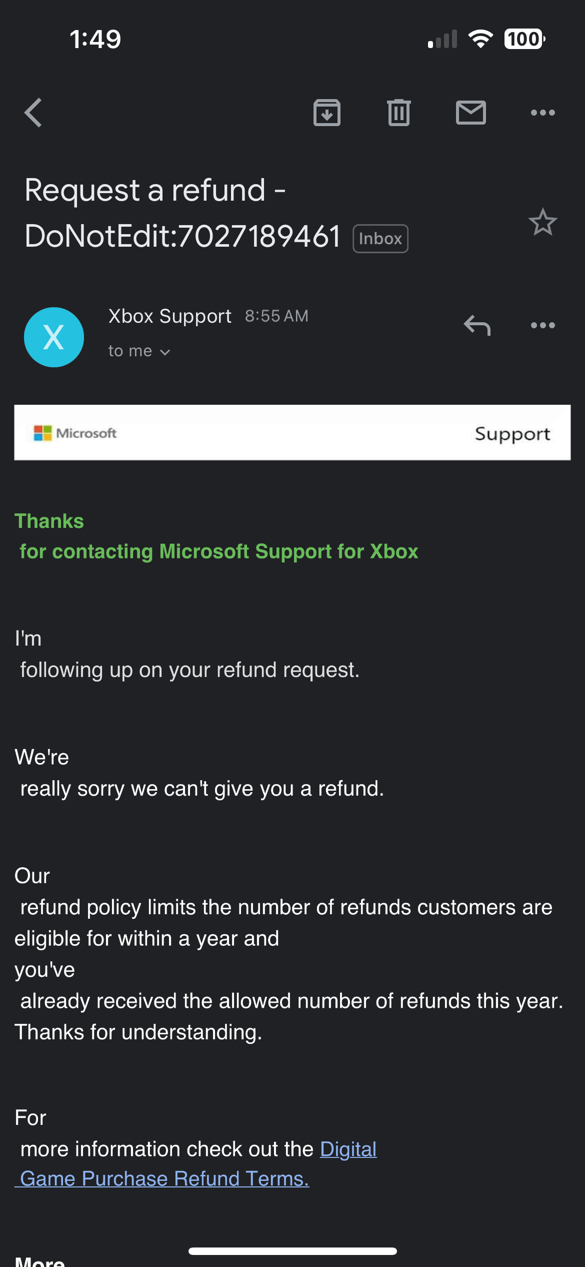 Microsoft store best sale digital refund