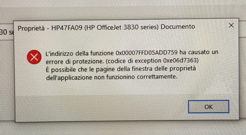 HP OfficeJet 3830- 0xe06d7363 Exception - Microsoft Community