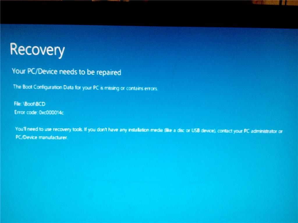 Синий экран с надписью RECOVERY. - Сообщество Microsoft
