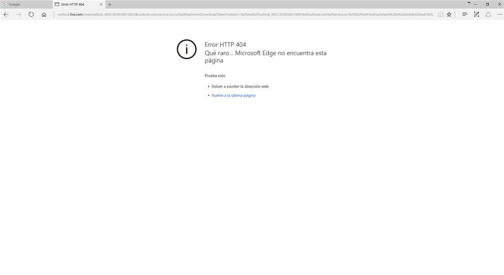 Desviación Pórtico Electrónico Outlook.com: no descarga previews ni me deja descargar adjuntos - Microsoft  Community