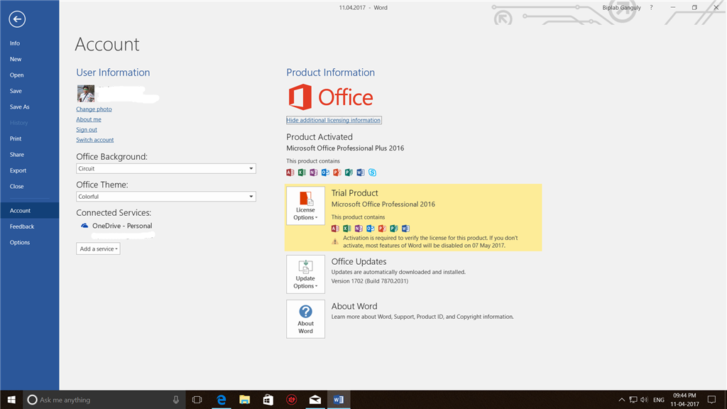 Having Trouble In Activation Of Office Pro Plus 16 Microsoft Community