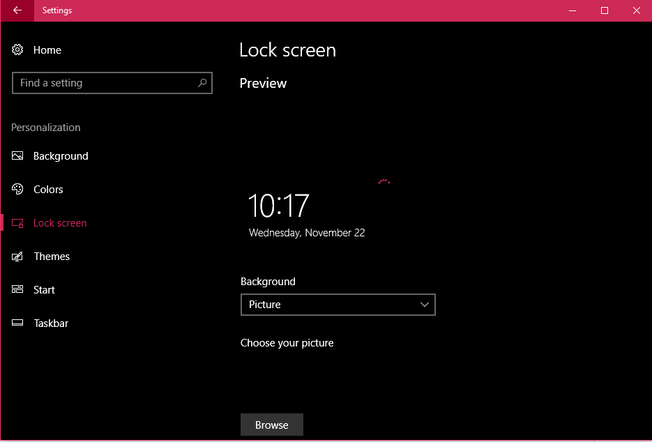Can't Change Lock Screen Picture - Microsoft Community