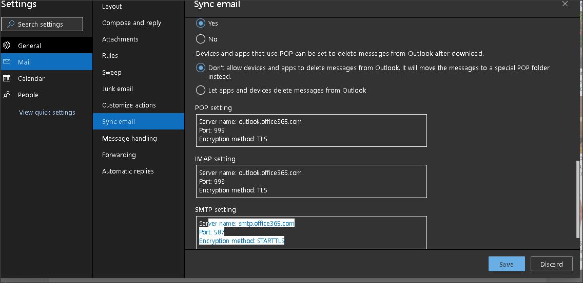 Outlook Mail Server Settings - Microsoft Community