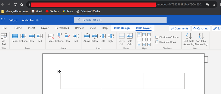 How can I repeat a header row using Word online across pages as