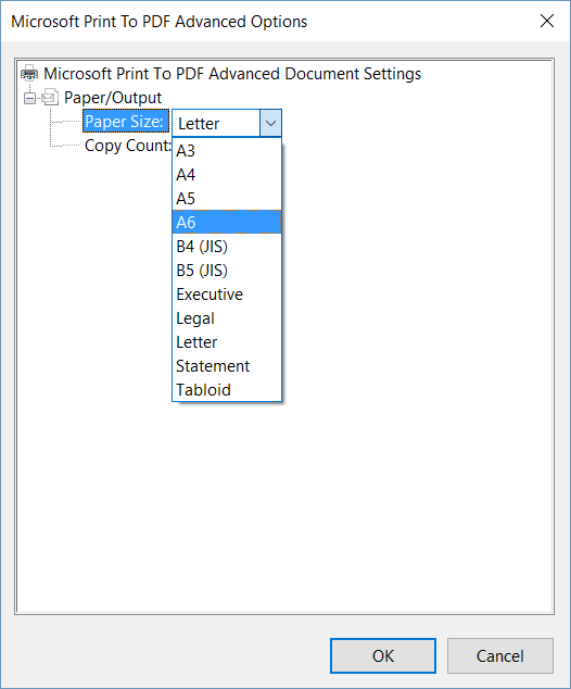 Print to PDF - custom paper sizes possible? Microsoft Community