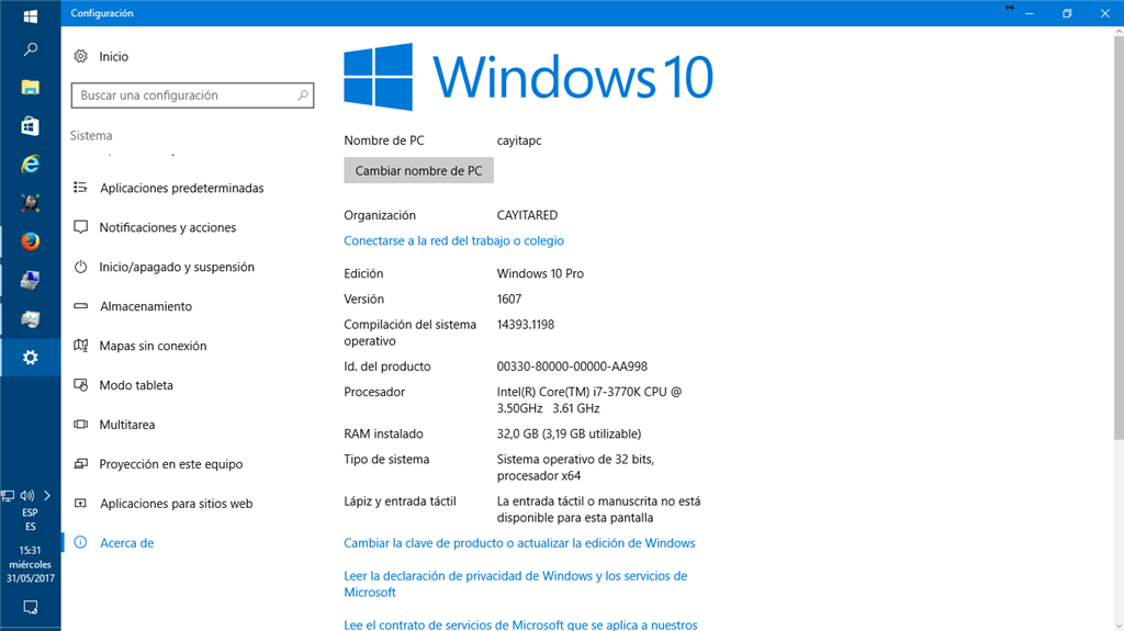 atómico nuez ir de compras Windows 10 - Me reconoce 3.19 GB de 32.0 GB de memoria RAM. - Microsoft  Community