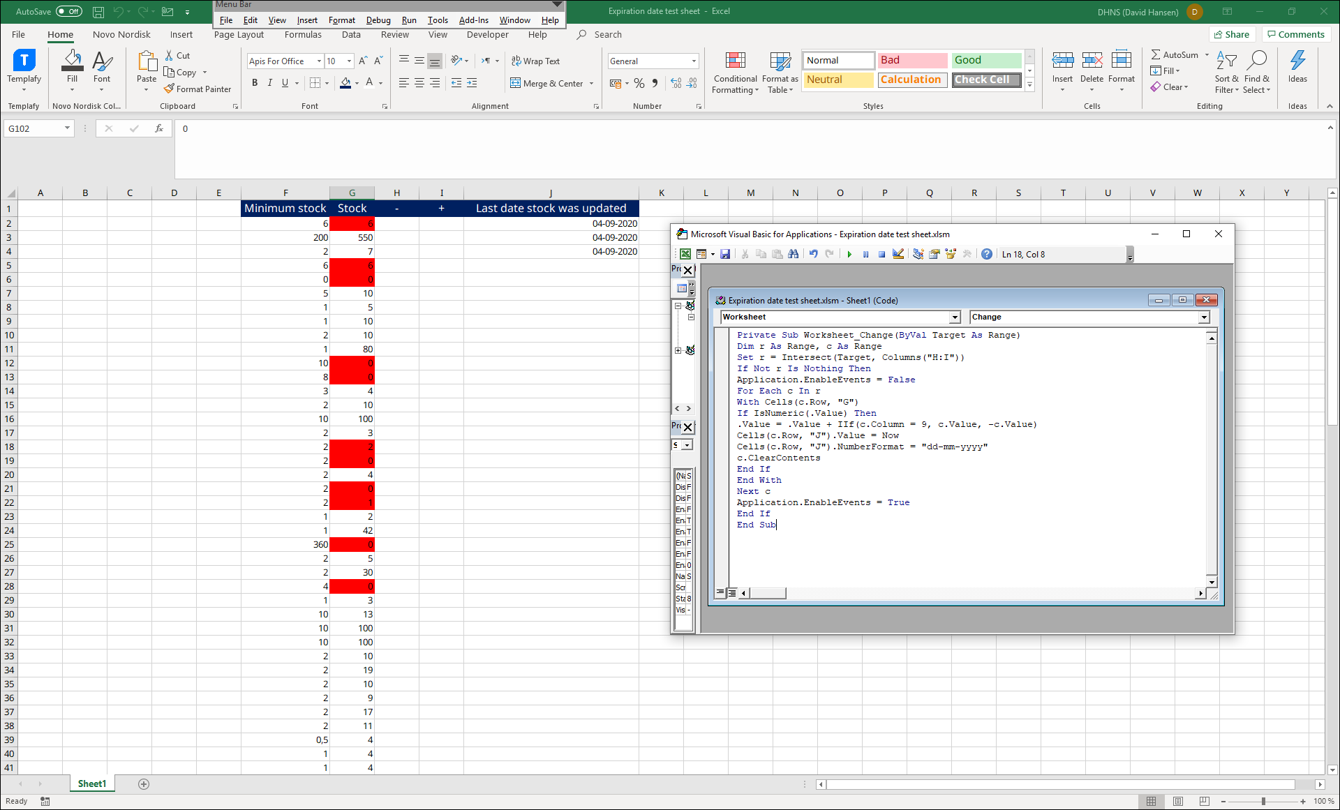 Inventory Expiration Date Tracking Excel Template