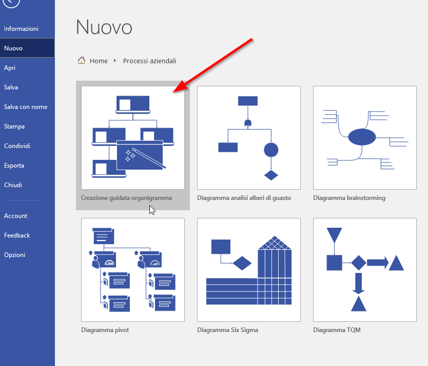 Visio 2016 Professional Modello Organigramma Non Presente