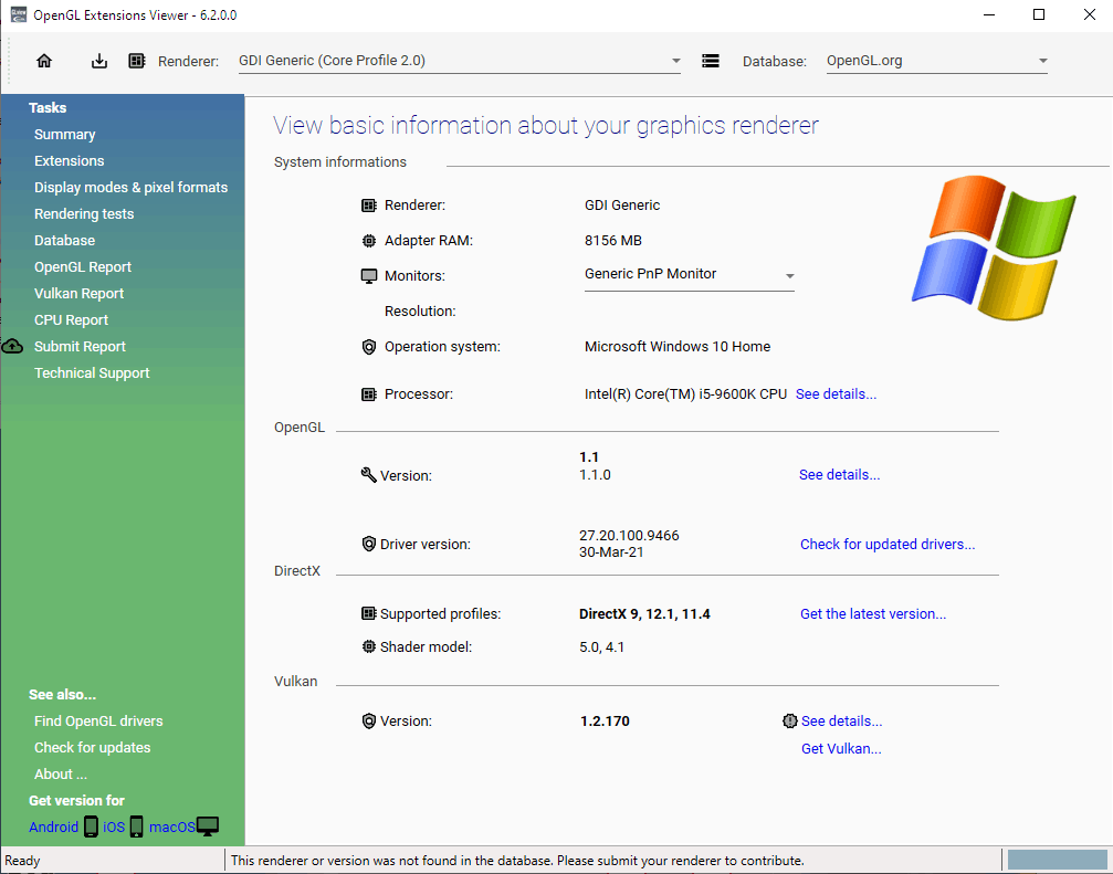 Ошибка glfw 65543 wgl драйвер не поддерживает opengl