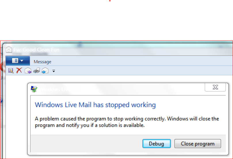 Windows Live Mail Has Stopped Working Microsoft Community
