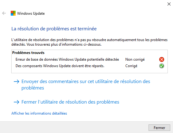 Windows 10 version 1803 ne s installe pas