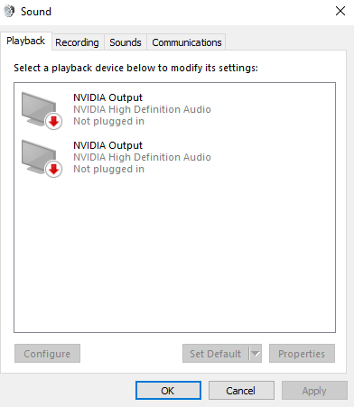 Nvidia High Definition Audio Not Working