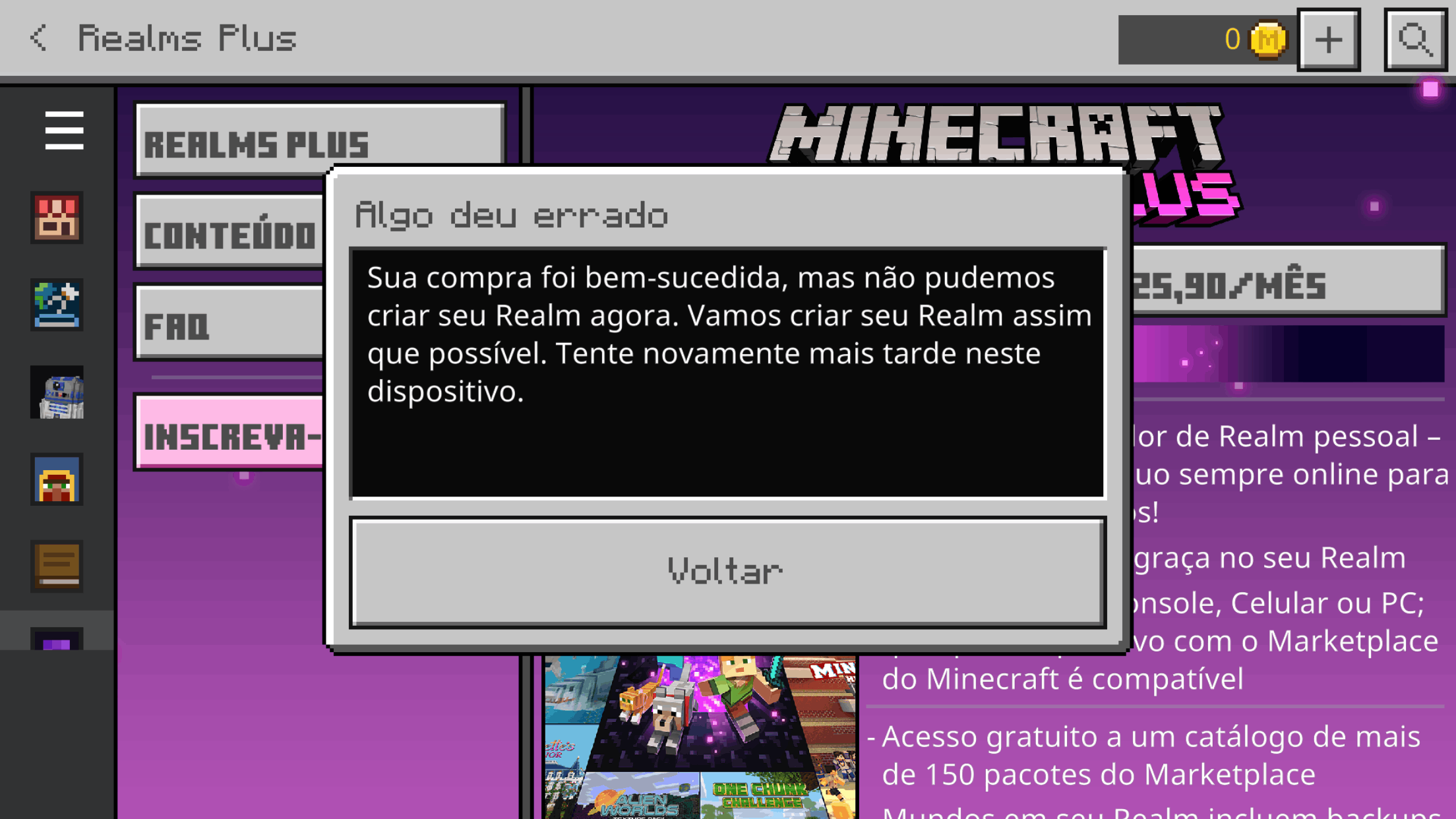 Meu Minecraft aparece como comprar quando tento jogar - Microsoft  Community