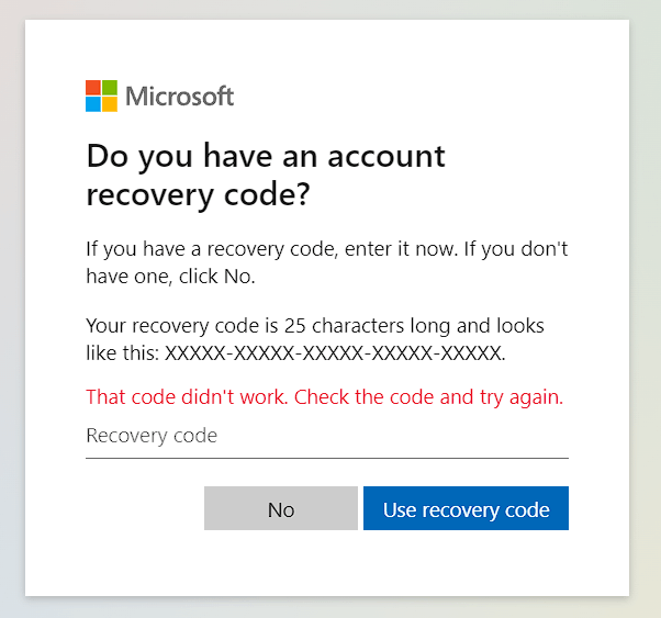 Account Recovery Code Microsoft Community 4902