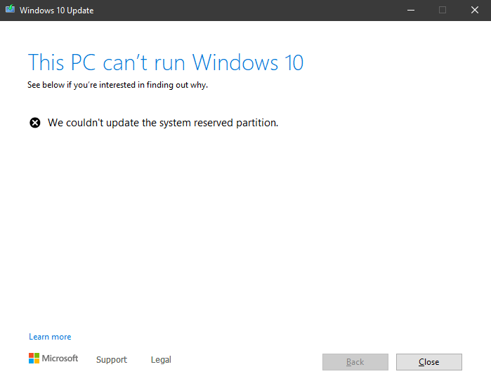 Can't update windows 10 - Microsoft Community