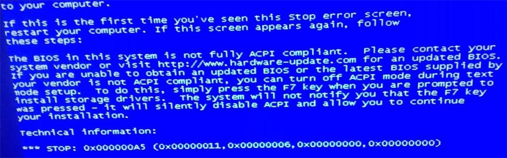 Acpi error could not resolve symbol