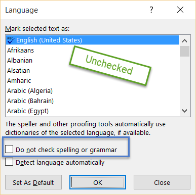 Spell check suggestion is turned off ---> (picture included) - Microsoft  Community