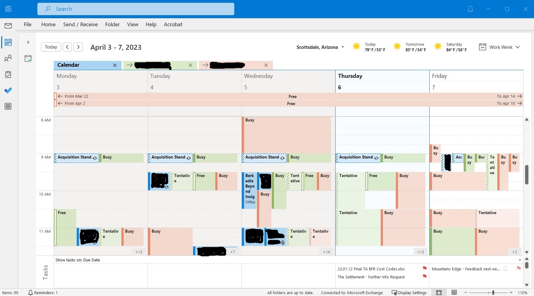 Why doesn t outlook calendar default to current time when navigating