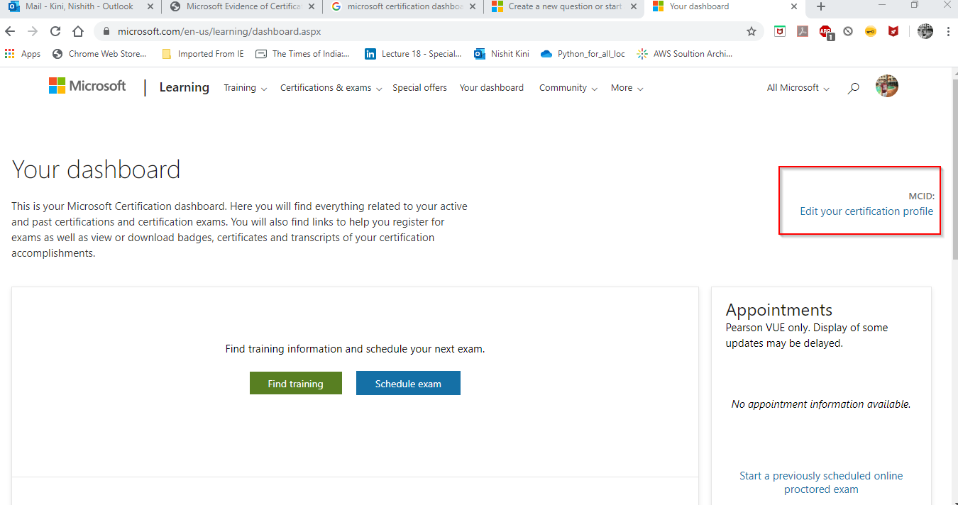 Certification Dashboard Is Not Showing My Active Certifications ...