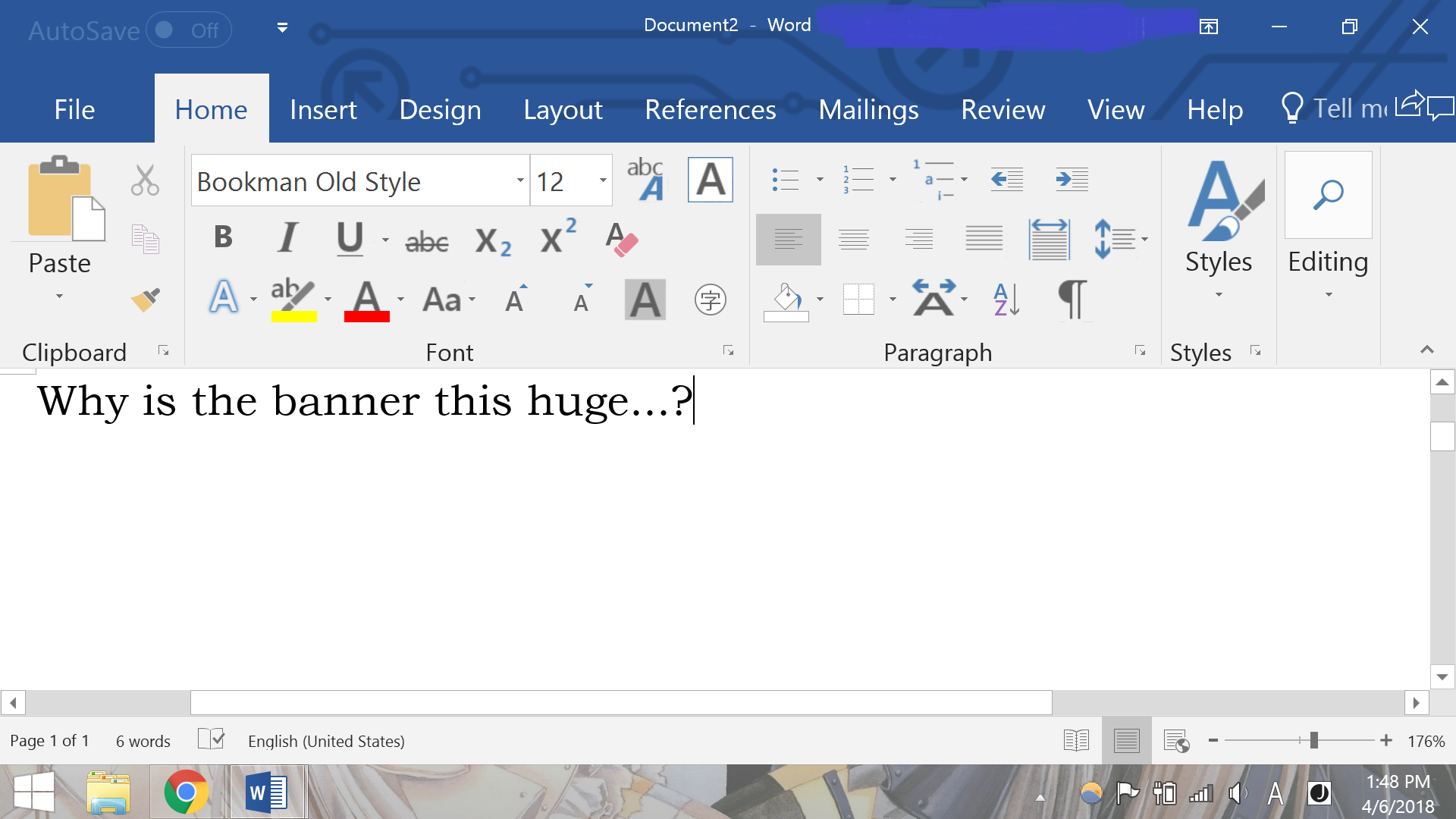 How Do I make the Banner Smaller in Word 2016 - Microsoft Community