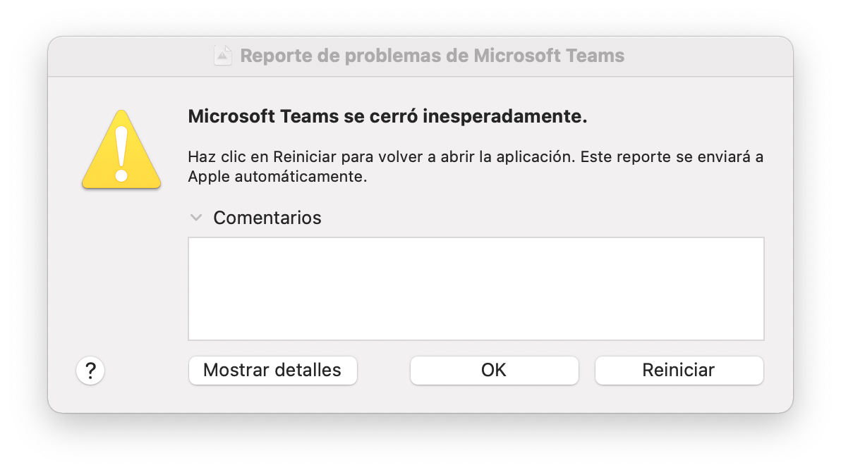 Microsoft Teams Se Cierra Inesperadamente En Mac - Microsoft Community