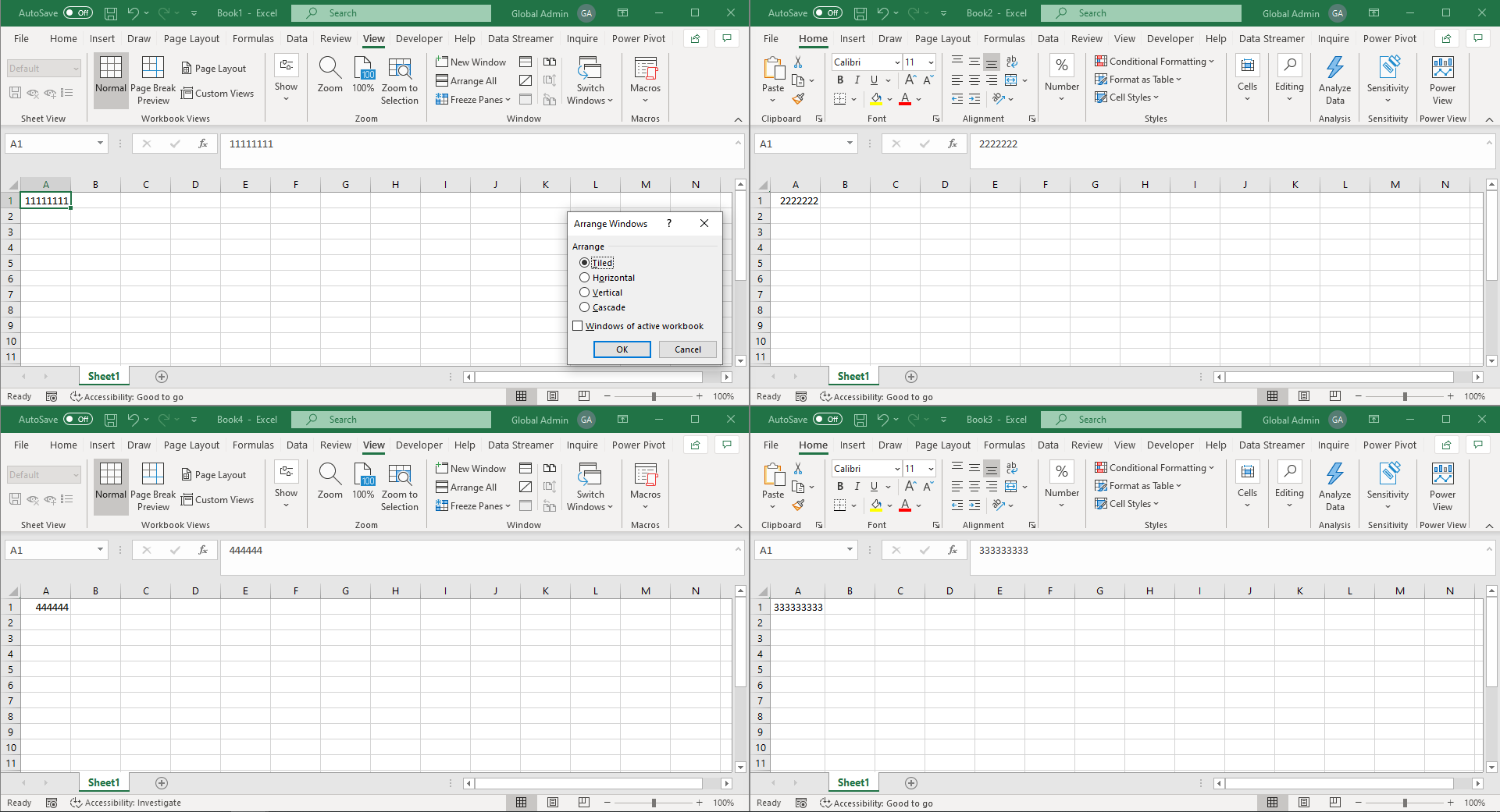 Excel Arrange ALL feature Microsoft Community