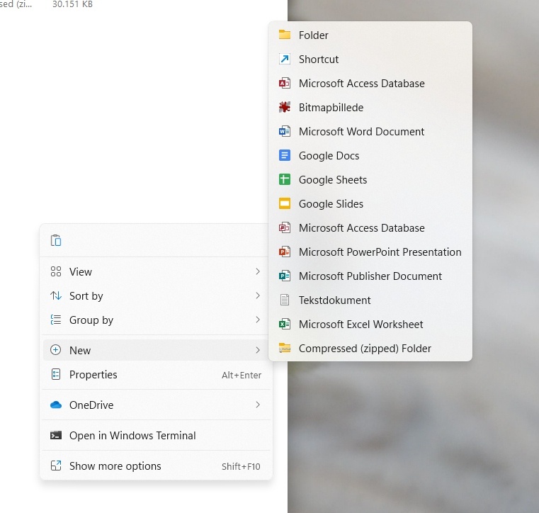 Edit filetypes in File Explorer Context Menu (rightclick > New