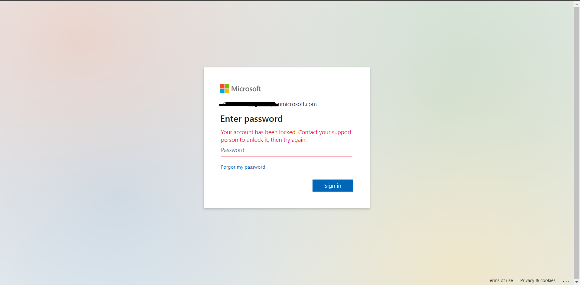 Your account has been locked - Microsoft