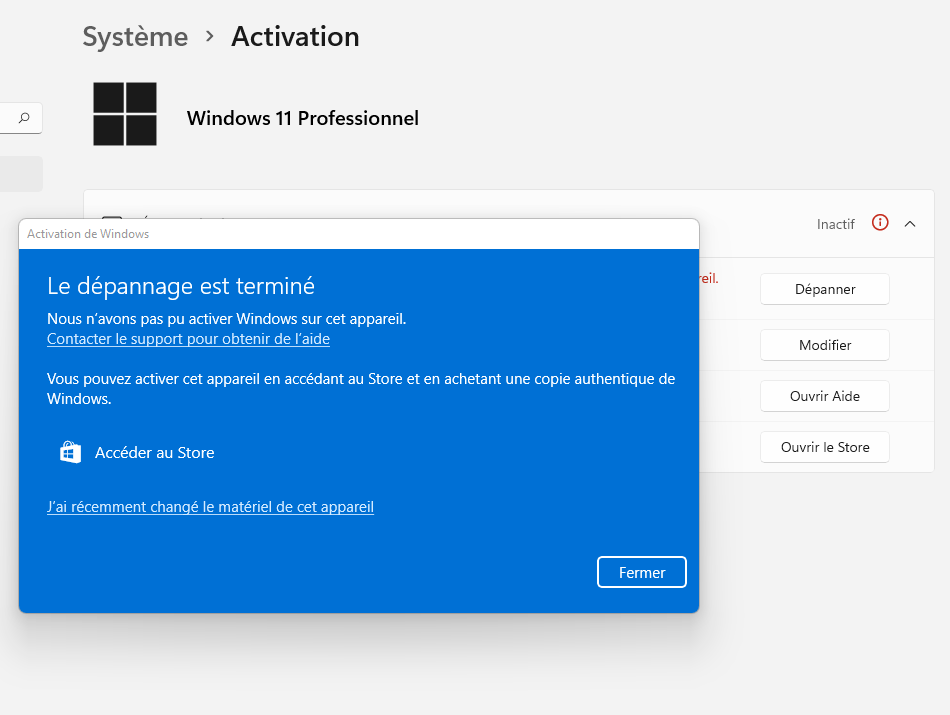 Il n'est plus possible d'activer Windows 10/11 avec une clé Windows 7
