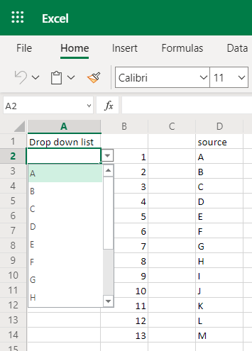 Excel Online - Drop down list populating incorrectly - Microsoft Community