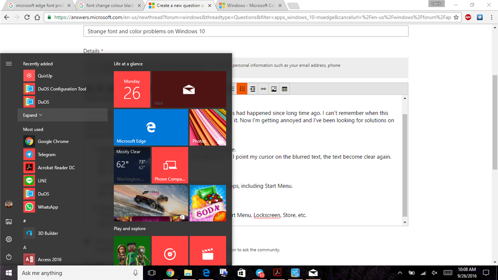 Strange Font And Color Problems On Windows 10 - Microsoft Community