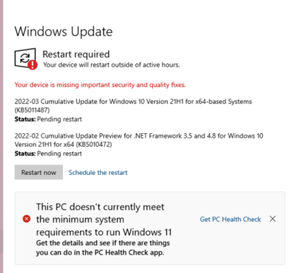 W10 update KB5011487 Not Updating and getting error code 0x800f0922 ...