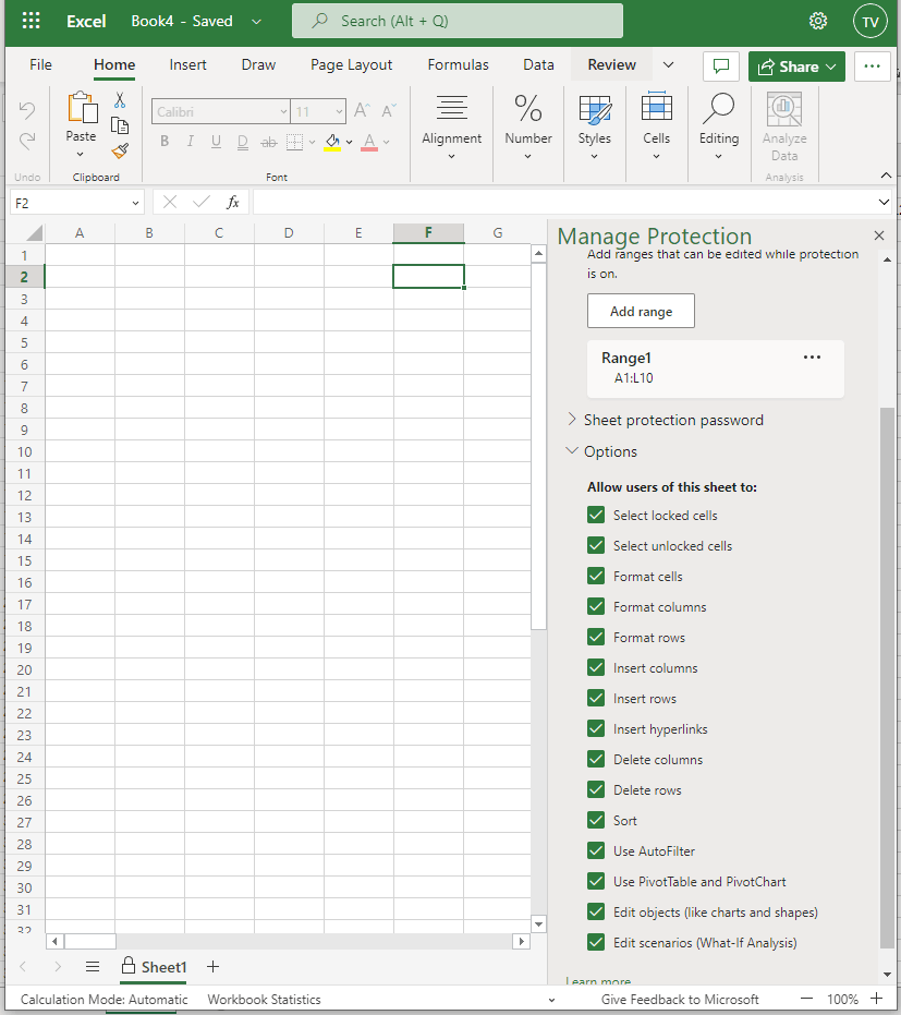 Can't Change Font Size, Color, Borders And Etc. In Protected Sheet In ...