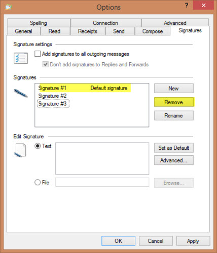 How To Delete Signature In Windows Live Mail 2012 Microsoft