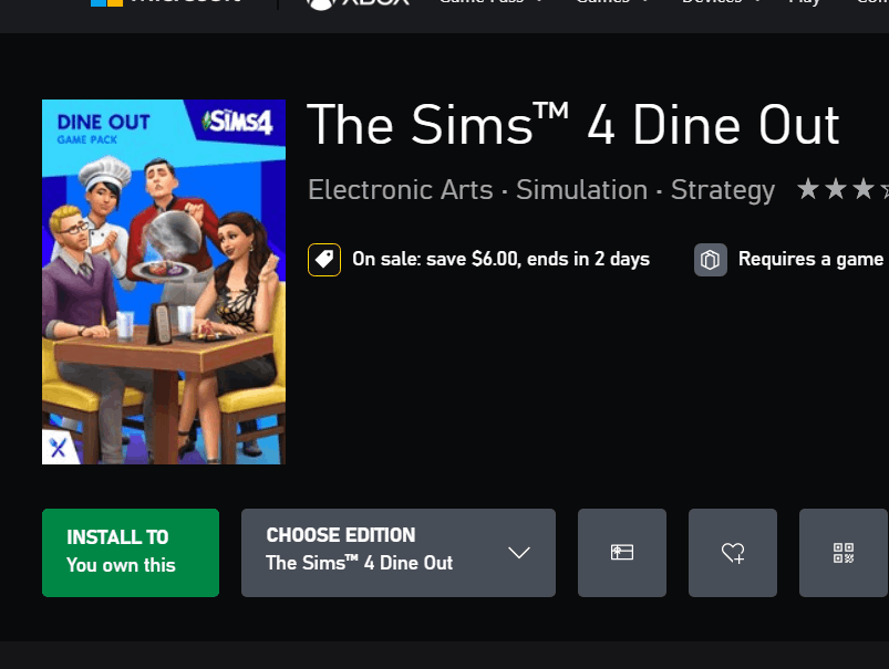 Comprar The Sims 4 Dine Out EA App