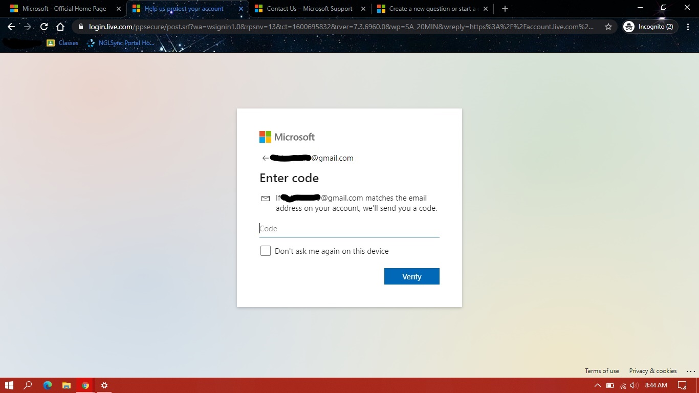 Cant Find My Security Code Sent To My Email To Sign Into Microsoft Microsoft Community