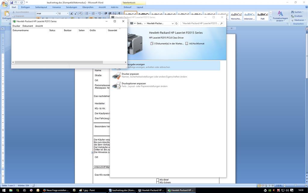 Hp Laserjet P2015 Pcl6 Kein Ausdruck In Windows 10 Microsoft Community