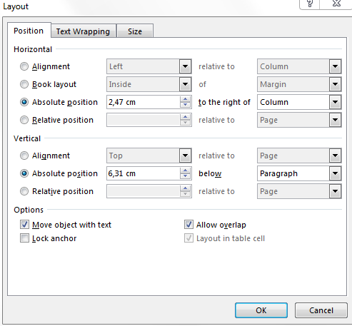 Formatting text boxes in word