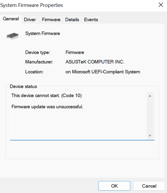 System Firmware Cannot Start - Microsoft Community