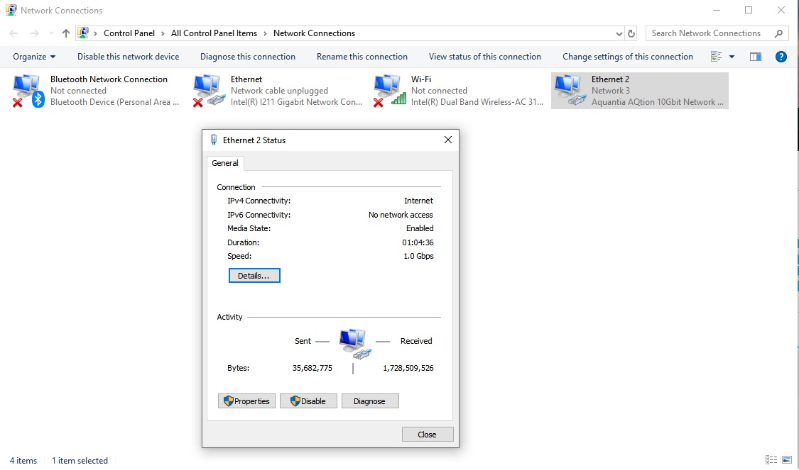 10Gbit Network Adapter only connecting at 1gbps - Microsoft Community