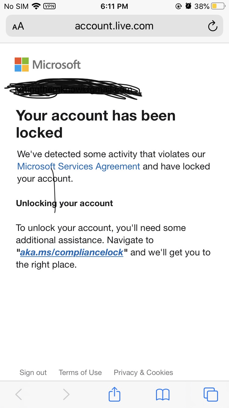 My Microsoft Account Has Been Locked - Microsoft Community