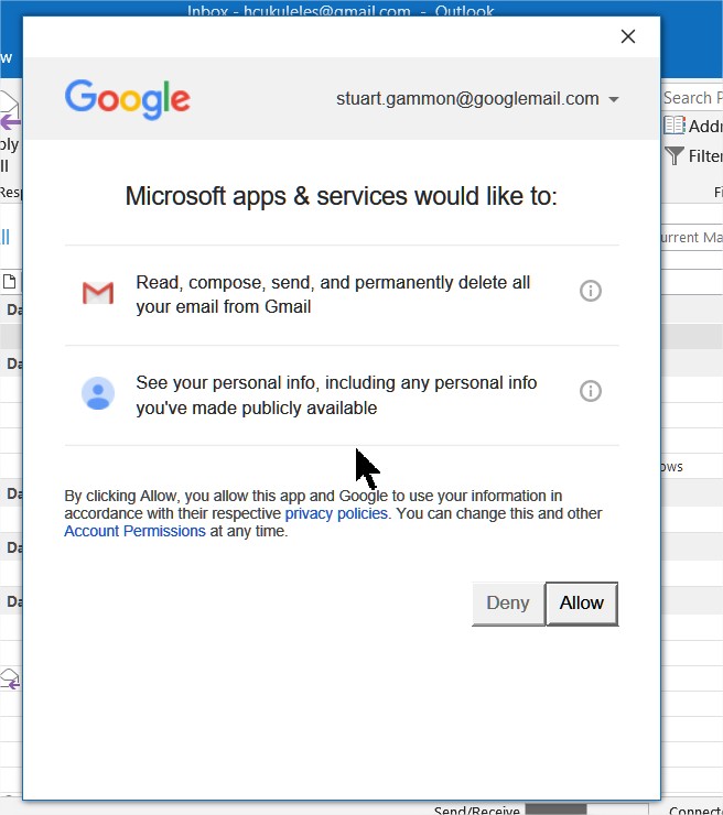 asking for Gmail sign-in in Outlook 2016 - Microsoft Community