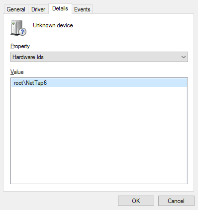 Windows 10 Root\Nettap6 Device Showing Up As Unknown Device.