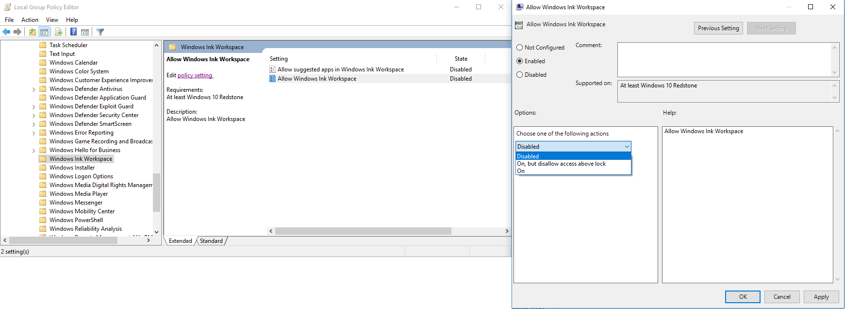Mechanics worm Derivation How do I PERMANENTLY disable Window Ink for Windows 10 Pro 1803 - Microsoft  Community