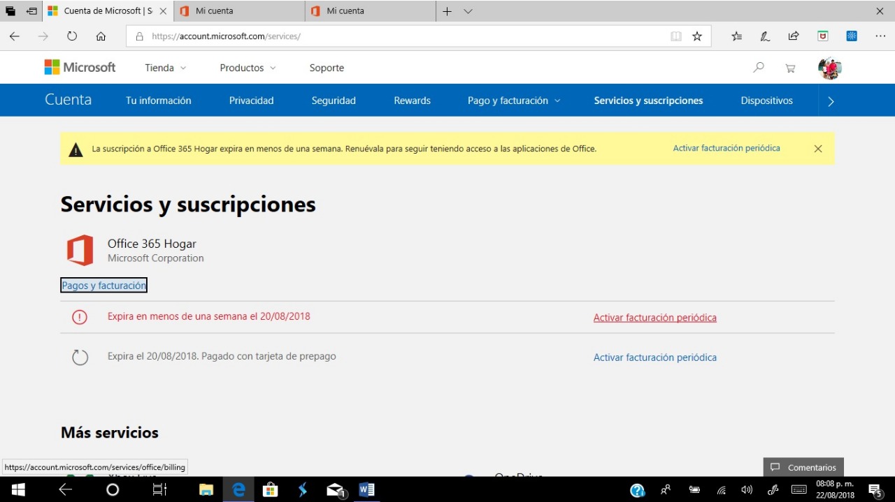 Office 365 | Problemas al activar la suscripción personal. - Microsoft  Community