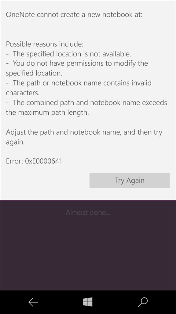 Onenote Stopped Working Error 0xe0000641 Microsoft Community 2395