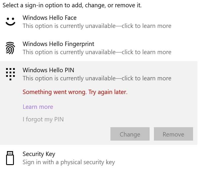 Windows Hello stopped working Microsoft Community