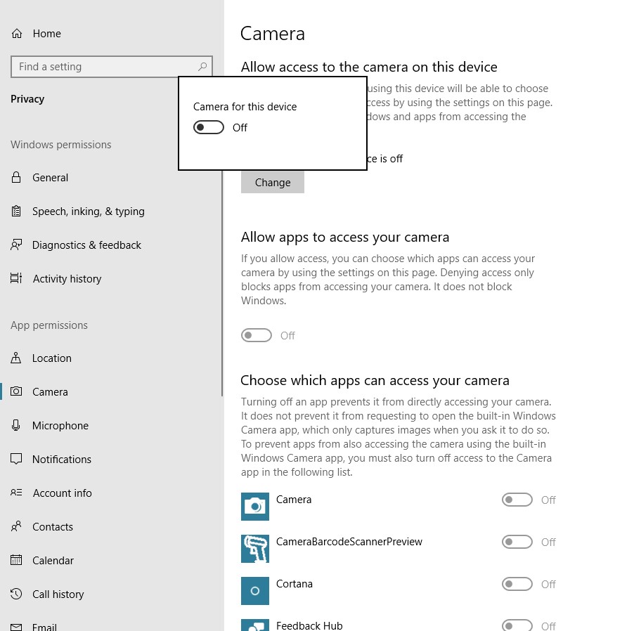 How To Re-enable Windows Hello After Temporarily Blocking Camera ...